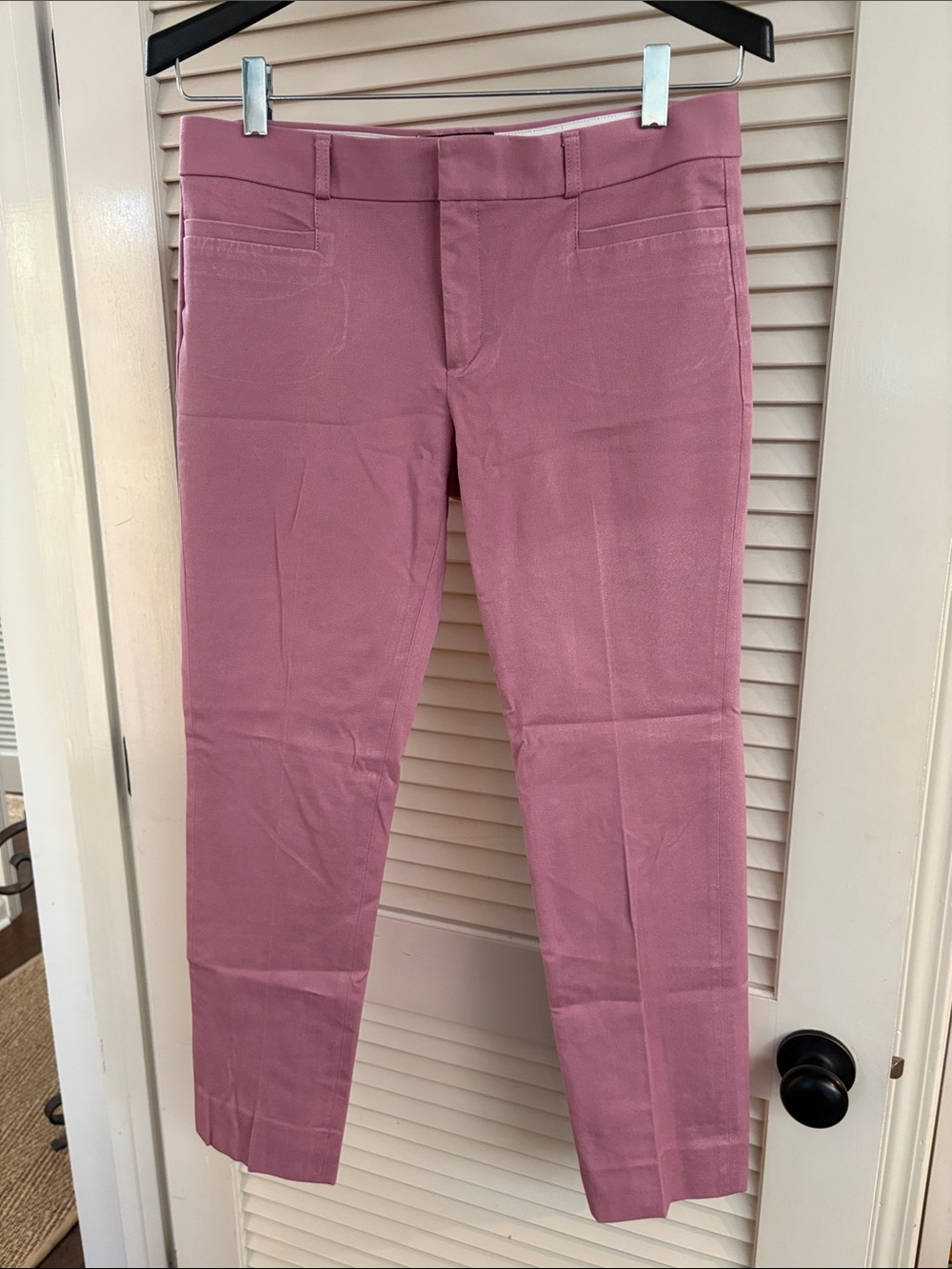 Banana Republic Mauve-Pink Cropped Straight-Leg Jeans